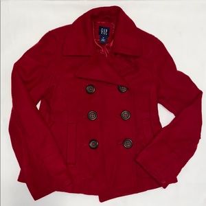 Girls Gap Red Peacoat Jacket, size medium